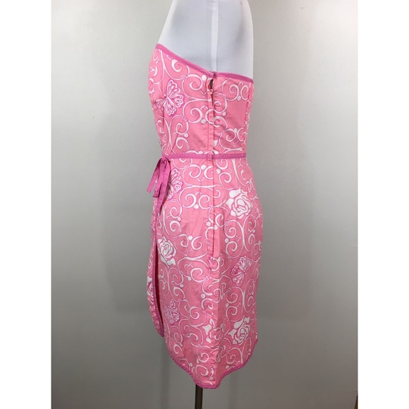 Lilly Pulitzer 6 Pink strapless butterfly dress - Picture 3 of 8